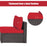 2 Pieces Patio Rattan Armless Sofa Set with 2 Cushions and 2 Pillows