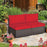 2 Pieces Patio Rattan Armless Sofa Set with 2 Cushions and 2 Pillows