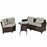 4 Pieces Outdoor Cushioned Rattan Furniture Set