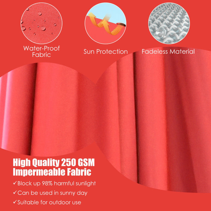 10 x 13 Feet Rectangular Cantilever Umbrella with 360° Rotation Function