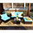 5 Pieces Patio Rattan Sectional Furniture Set with Cushions and Coffee Table