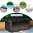 2 Pieces Patio Rattan Sectional Conversation Sofa Set