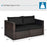 2 Pieces Patio Rattan Sectional Conversation Sofa Set