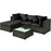 5 Pieces Outdoor Patio Rattan Furniture Set Sectional Conversation with Cushions(clearance)