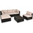 6 Pieces Outdoor Patio Rattan Sectional Sofa Set with Coffee Table