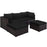 5 Pieces Patio Sectional Rattan Furniture Set with Ottoman Table