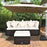 4 Pieces Patio Rattan Furniture Set with Removable Cushions and Pillows