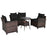 4 Pieces Outdoor Cushioned Rattan Furniture Set