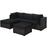 5 Pieces Patio Sectional Rattan Furniture Set with Ottoman Table