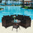 4 Pieces Outdoor Cushioned Rattan Furniture Set