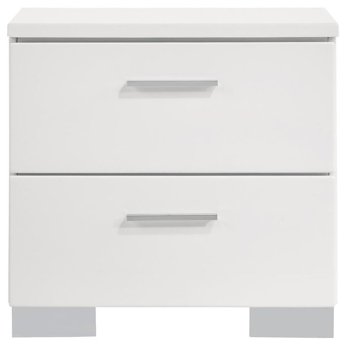 Felicity 2-drawer Nightstand Glossy White