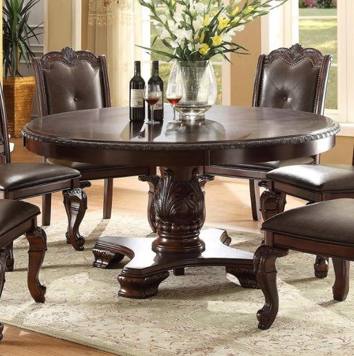 Kiera Round Dining Set In Brown 7 PC