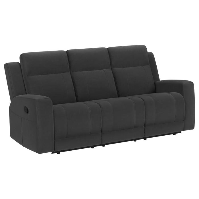 Brentwood 2-piece Upholstered Reclining Sofa Set Black