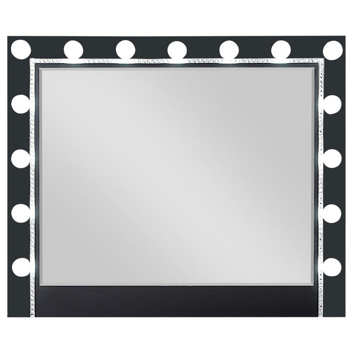 Eleanor Black Rectangular Mirror With Light