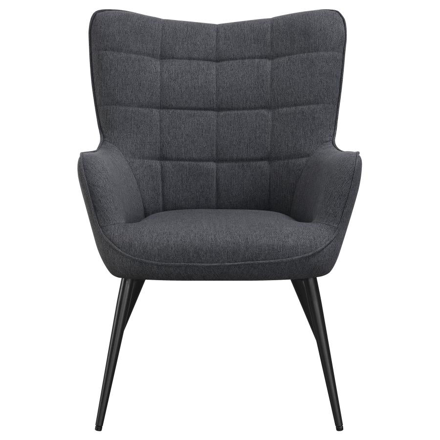 Isla Upholstered Flared Arms Accent Chair With Grid Tufted