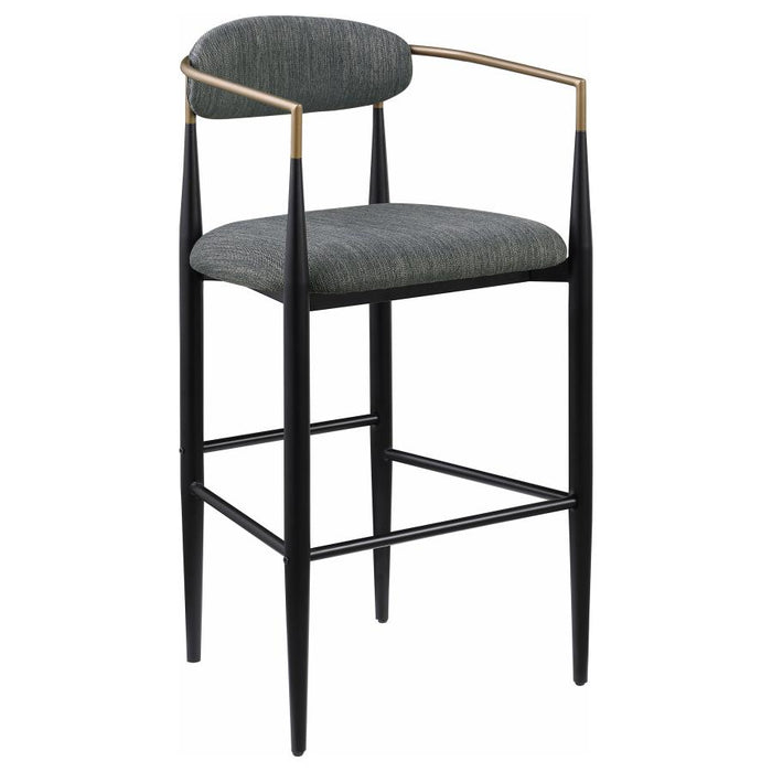 Tina Metal Pub Height Bar Stool with Upholstered Back and Seat set of 2