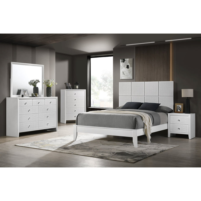 DENKER-EVAN WHITE PANEL BED