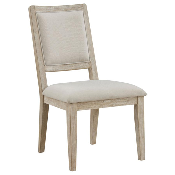 Trofello Upholstered Dining Side Chair White Washed and Beige (Set of 2)