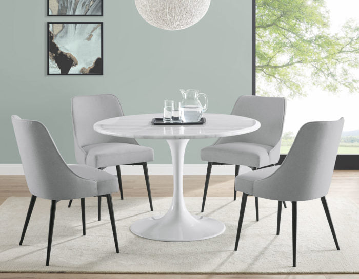 Colfax 45 inch Round Marble Dining Table