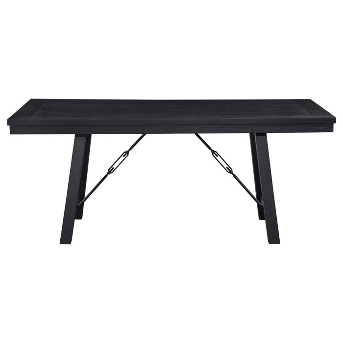 Newport 5-Piece Rectangular Trestle Table Dining Set Black