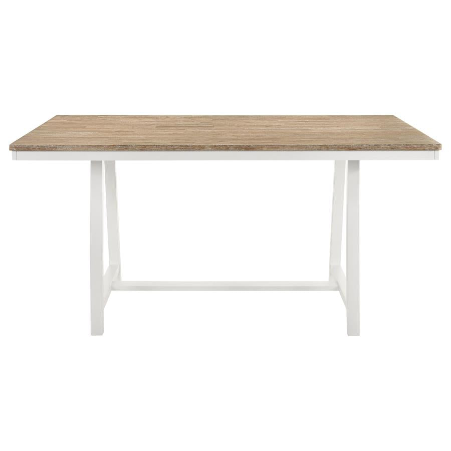 Hollis 5-piece Rectangular Counter Height Dining Set Brown and White