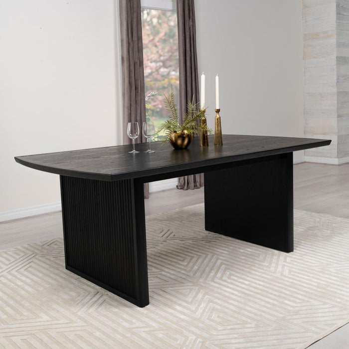 Brookmead Rectangular Dining Table With 18″ Removable Extension Leaf Black