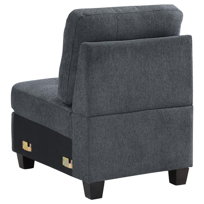 Georgina Upholstered Armless Chair Steel Grey