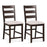 2 Piece Counter Height Bar Stool Set with Padded Seat and Rubber Wood Legs