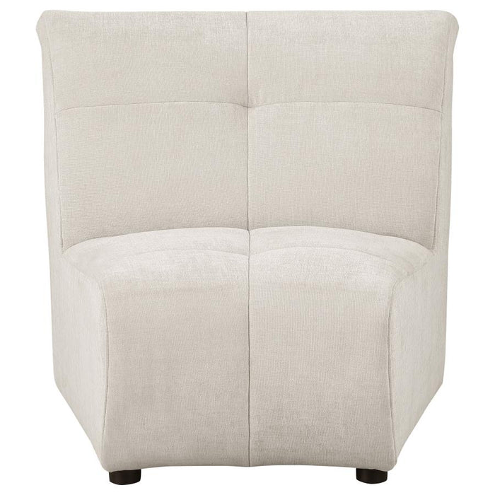 Charlotte Upholstered Curved Armless Chair Ivory