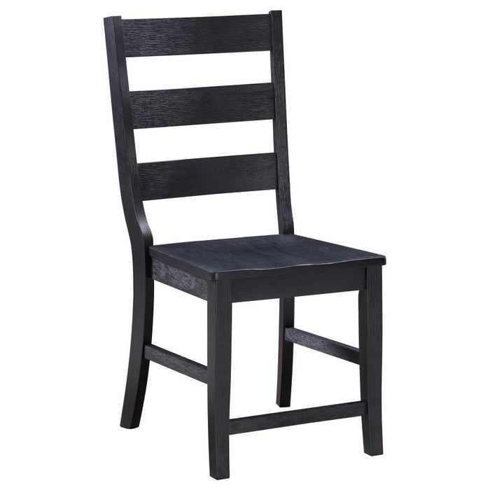 Newport Ladder Back Dining Side Chair Black (Set Of 2)