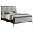 Arini Eastern King Bed With Upholstered Headboard Black And Grey