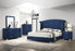 Melody Wingback Upholstered Bed Pacific Blue