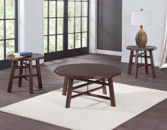 Paisley 3-Piece Occasional Set, Brown (Cocktail Table & 2 End Tables)