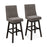 Set of 2 360° Swivel Bar Stool with Rubber Wood Legs Footrest