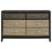 Valencia 6-drawer Dresser Light Brown and Black