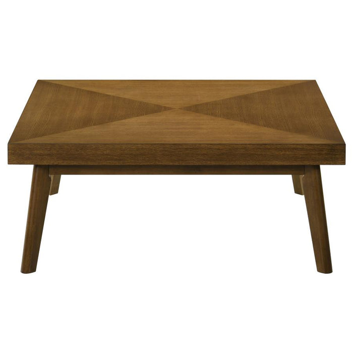 Westerly Square Wood Coffee Table with Diamond Parquet Walnut