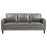 Ruth Upholstered Track Arm Faux Leather Sofa Grey