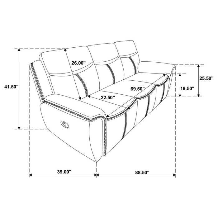 Sloane 3-Piece Upholstered Motion Reclining Sofa Set Blue