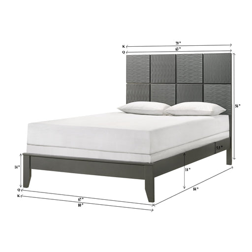 DENKER GUNMETAL PANEL BED