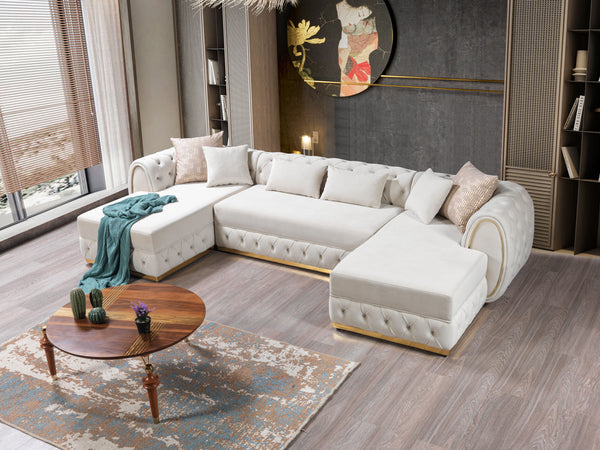 Jessie Velvet Double Chaise Sectional