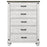 Lilith 5-drawer Chest Distressed Distressed Grey and White