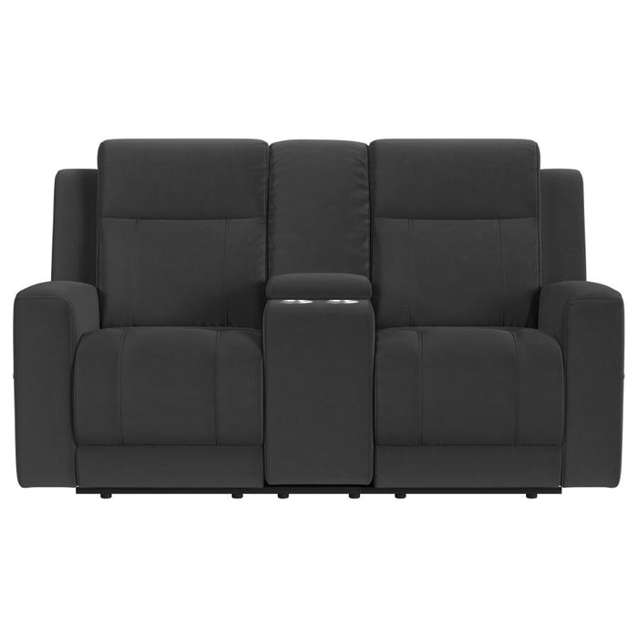 Brentwood Upholstered Motion Reclining Loveseat Black