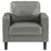 Ruth Upholstered Track Arm Faux Leather Accent Chair Grey