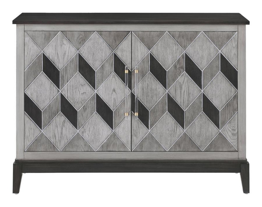 Gilles 2-Door Accent Cabinet Brushed Black And Grey