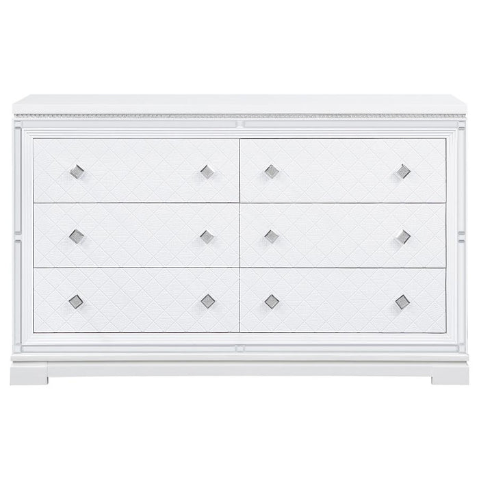 Eleanor Rectangular 6-drawer Dresser White