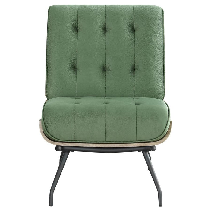 Aloma Armless Tufted Accent Chair Green