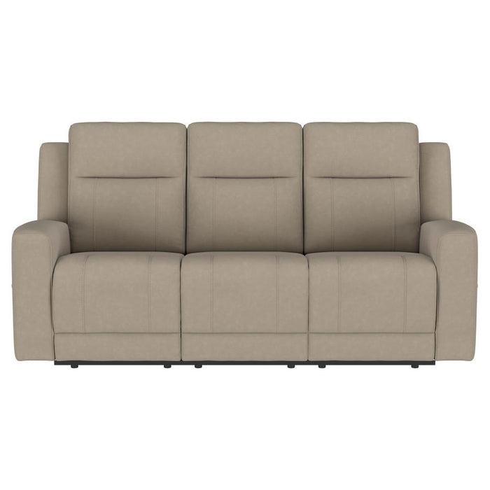 Brentwood Upholstered Motion Reclining Sofa Taupe