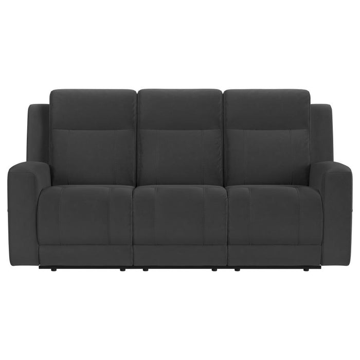 Brentwood Upholstered Motion Reclining Sofa Black