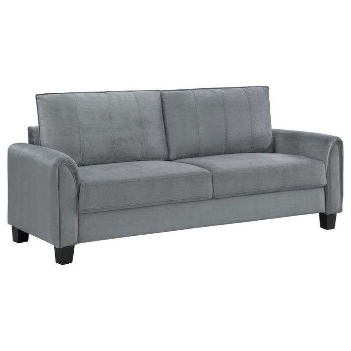 Davis 3-Piece Upholstered Rolled Arm Sofa Grey