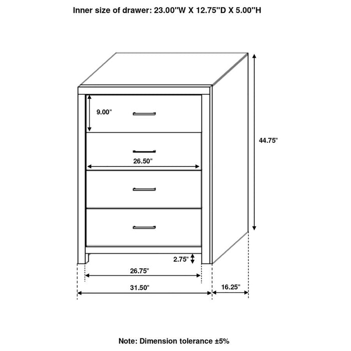 Brantford 4-drawer Chest Coastal White